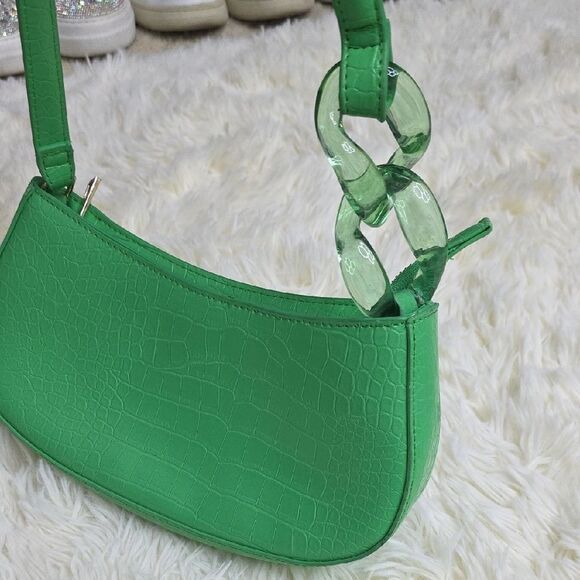 Y2K Crocodile-Embossed Shoulder Bag - Picture 2 of 7